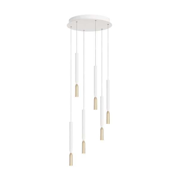 TUBIC ONDALUCE lampada a LED 6 luci bianca oro 35 cm