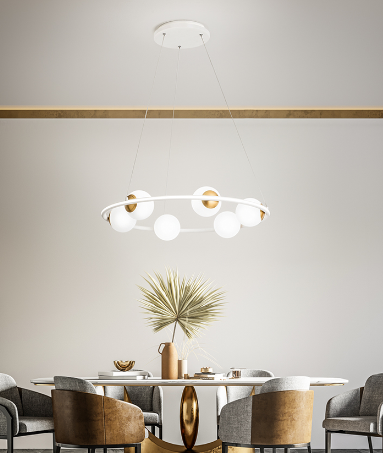 Lampadario Sospensione in vetro soffiato 6 Luci Ball