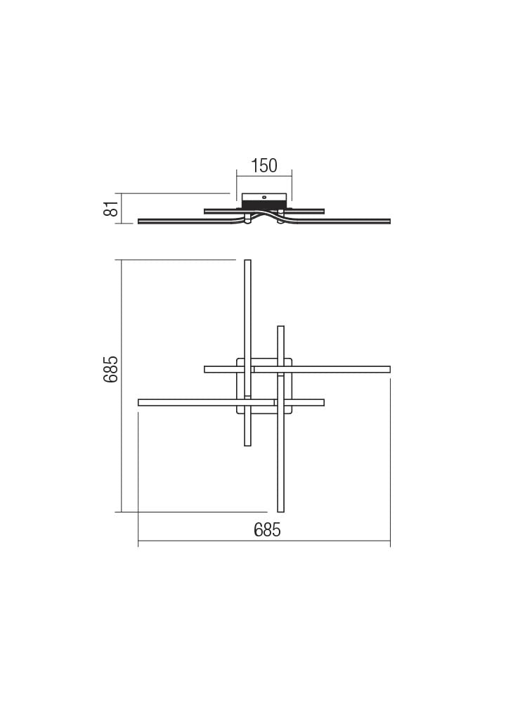 Lampada Da Soffitto/Parete Mesh
