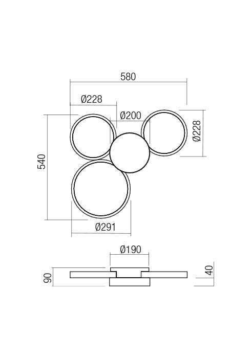 CRONOS REDO GROUP plafoniera a LED 50W 58 cm