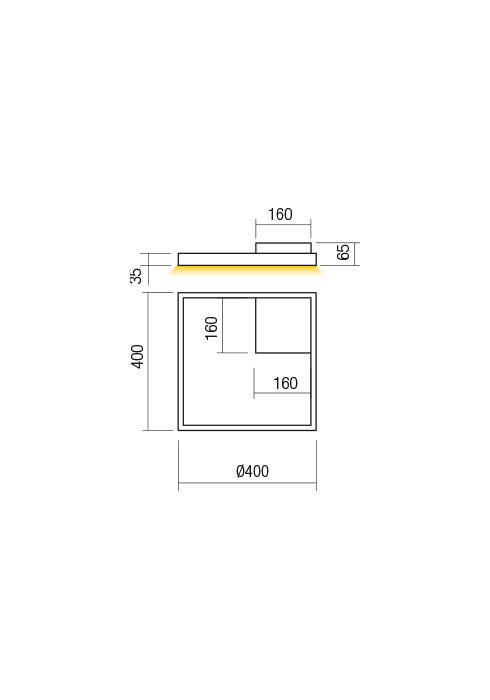 FEBE REDO GROUP SINGOLO QUADRATO 40X40 lampada da soffitto a LED 62W