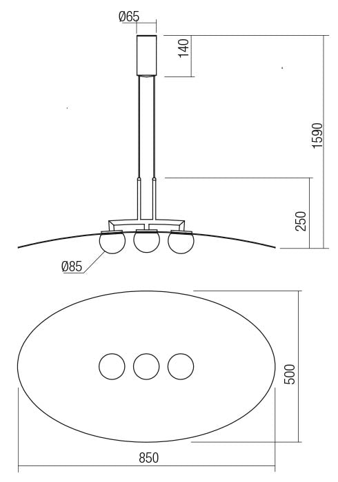 CODY 01-3309 REDO GROUP sospensione nera a LED 28W