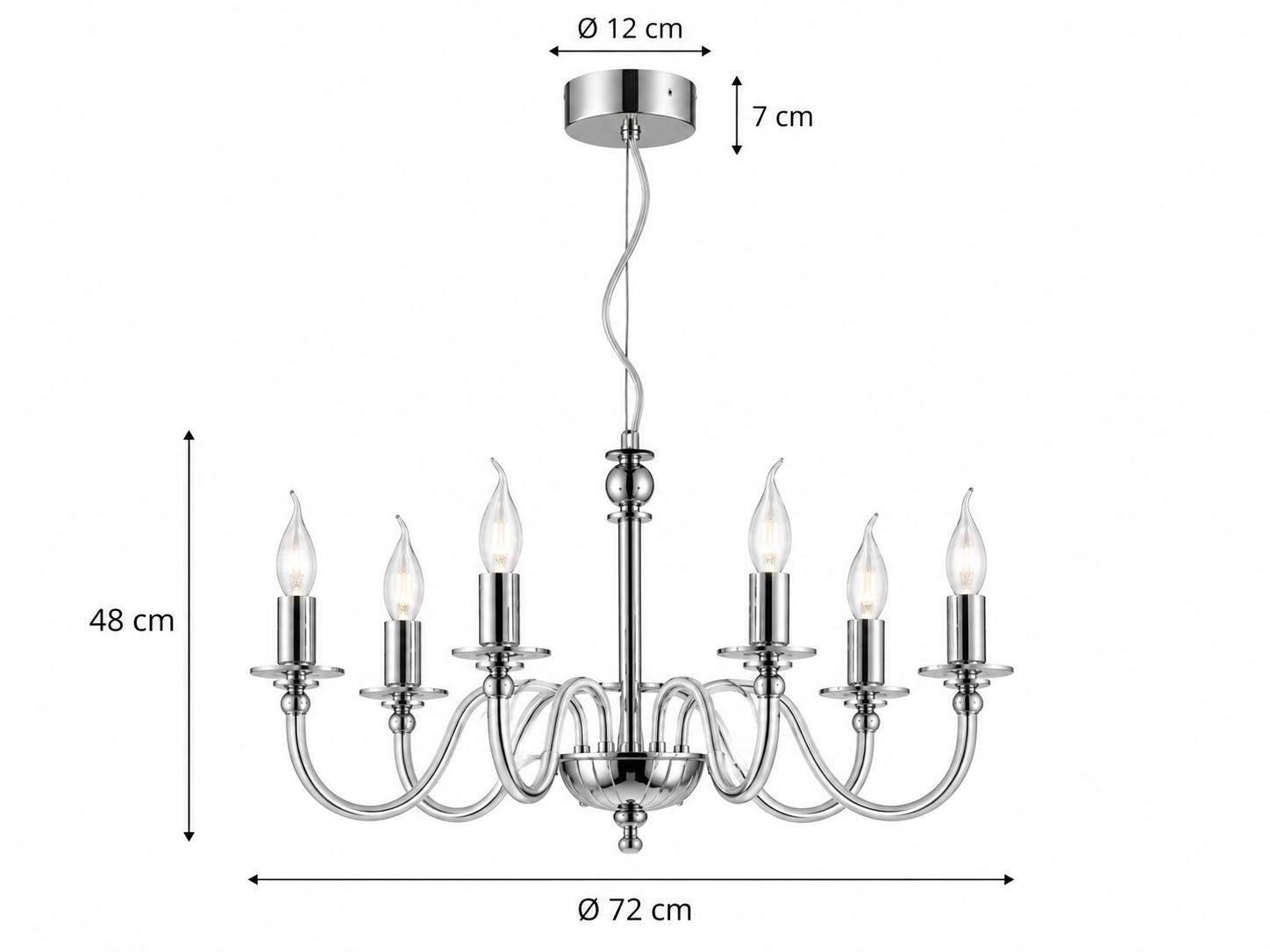 LAMPADARIO BACH IN CRISTALLO E ORO 6 LUCI ONDALUCE
