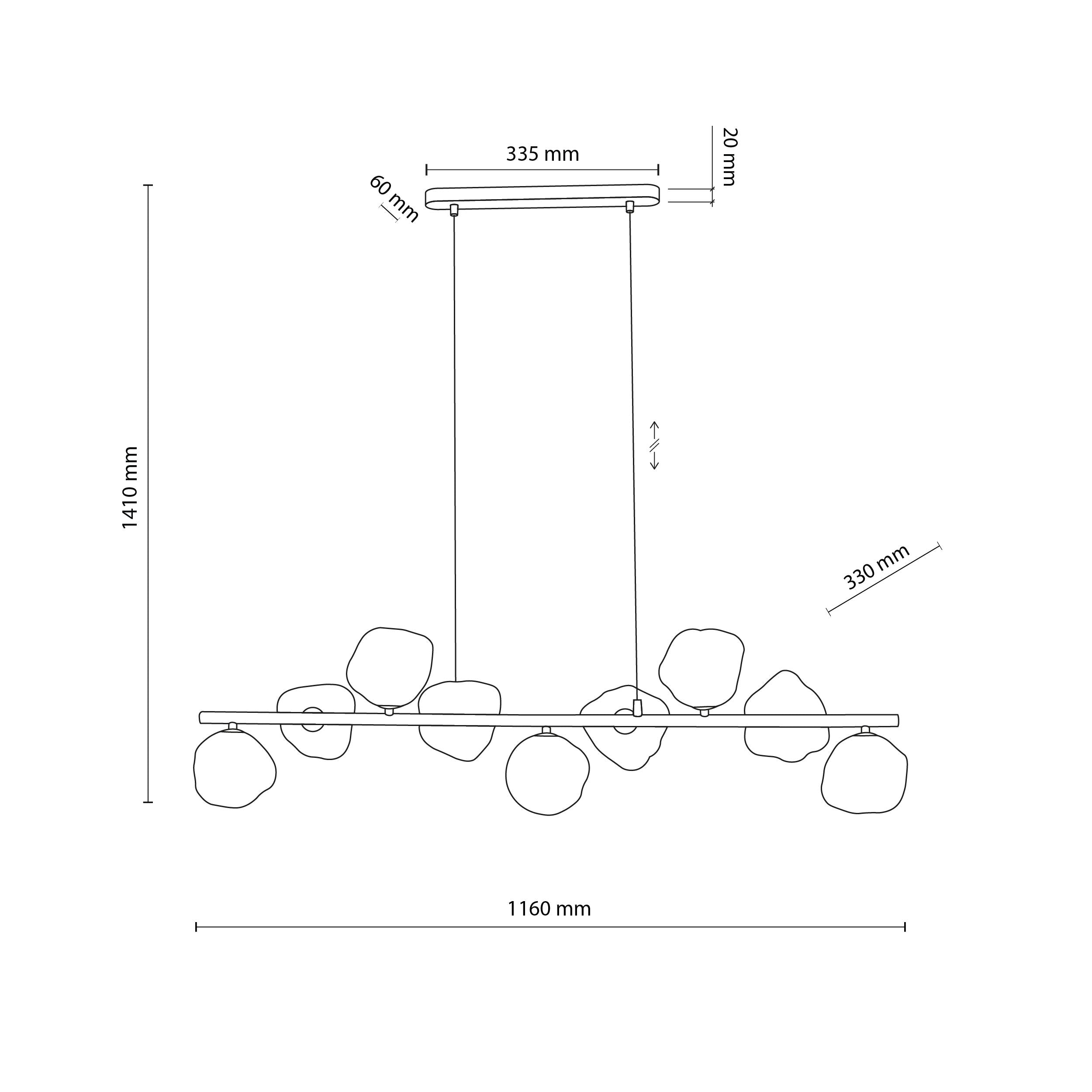 Lampadario Sospensione LAVA TK 9 LUCI