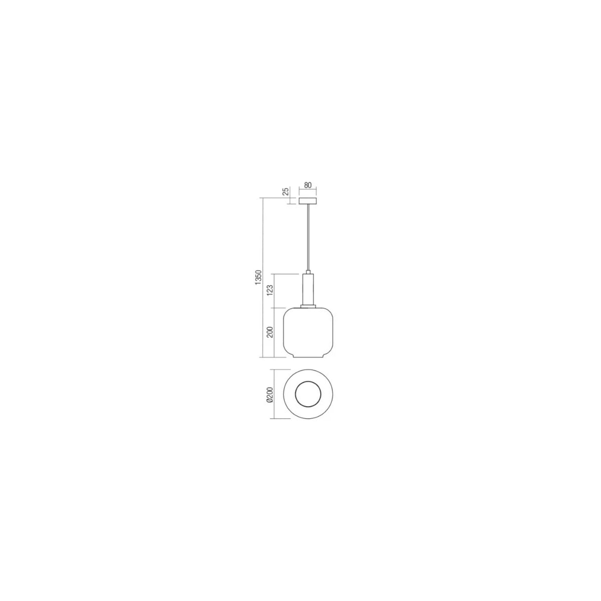 Lampadario moderno Sospensione 1 Luce Brina