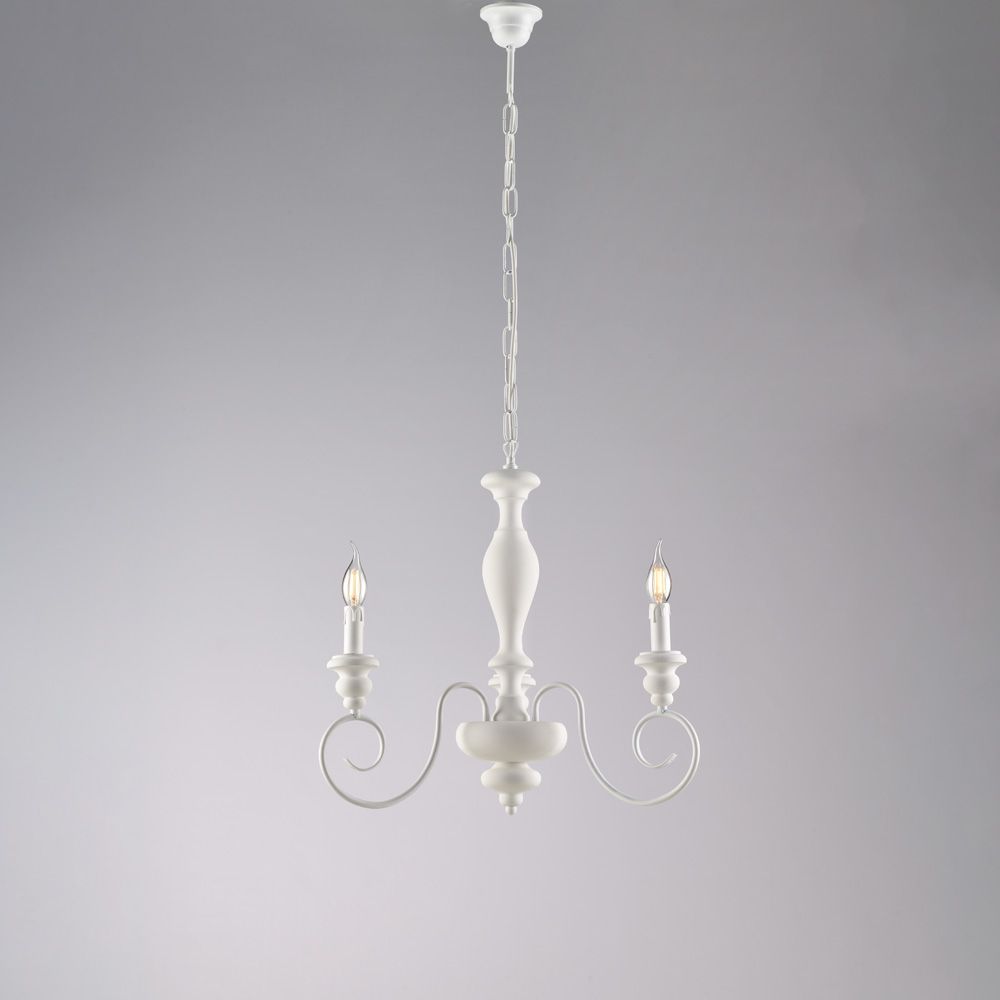 Lampadario shabby chic bianco 3 luci CASCINA BL265-3-BCO