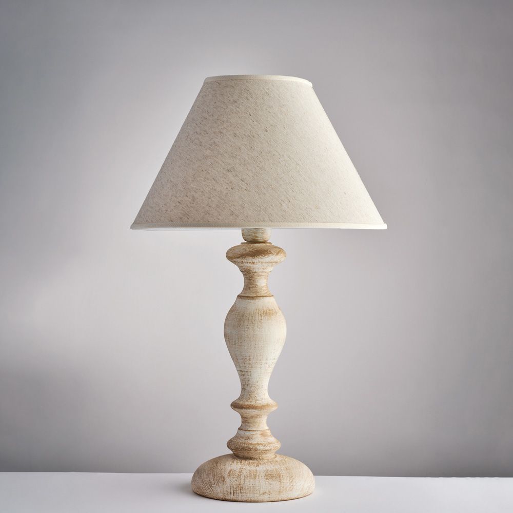 Lampada da tavolo shabby chic bianco tortora 1 luce CASCINA BL265-LM-BT