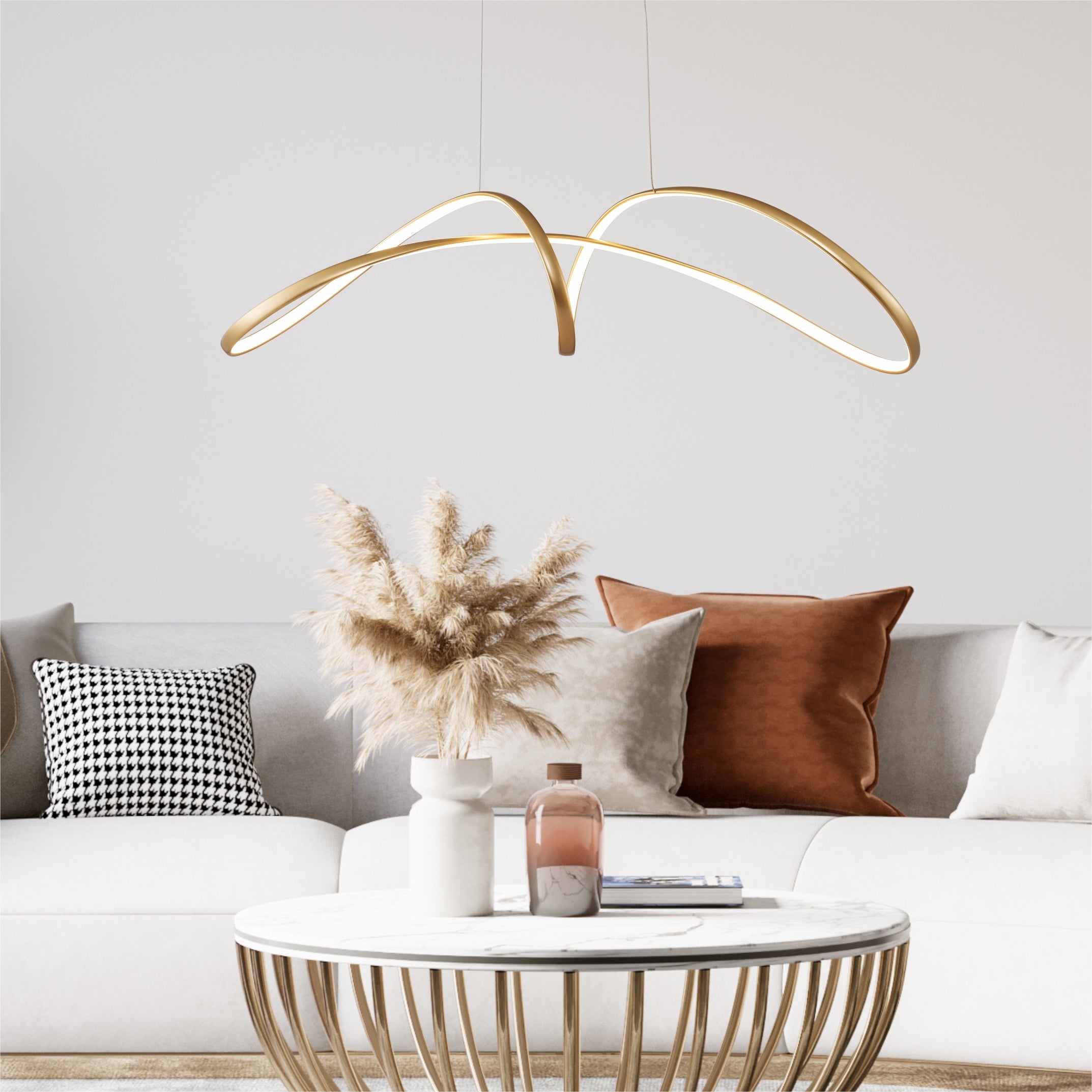 Lampadario Sospensione LED FERMI GOLD