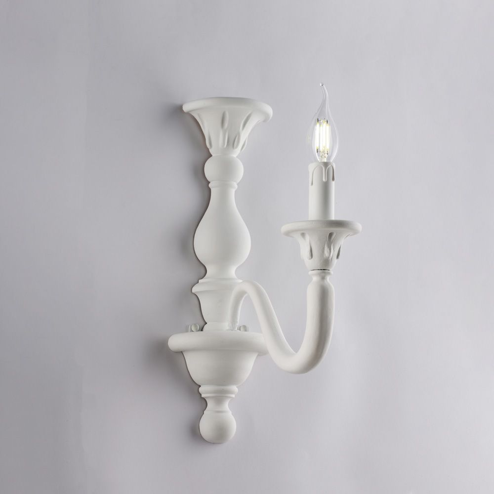 Applique shabby chic in legno bianco 1 luce LUCCA BL271-AP1-BCO