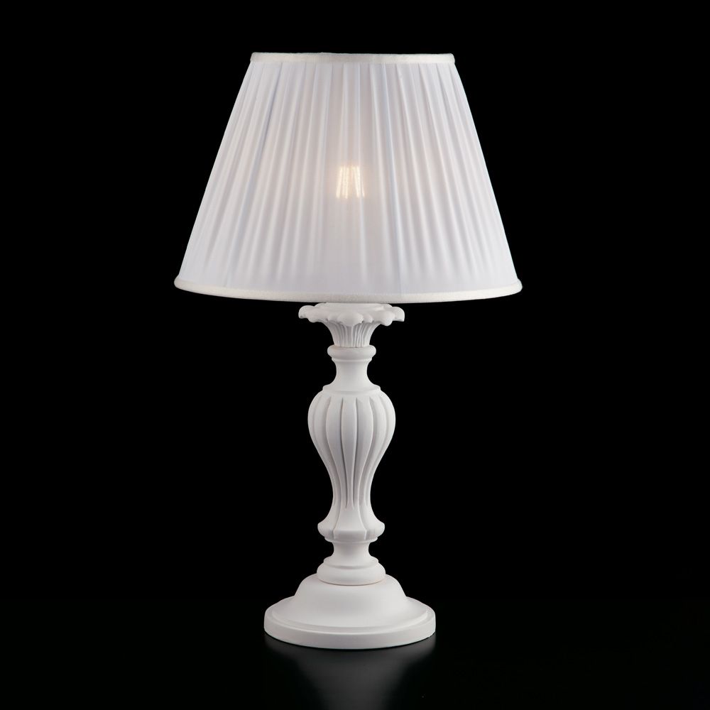 Lampada da tavolo shabby chic bianco 1 luce LEONARDO BL180-LM-BCO