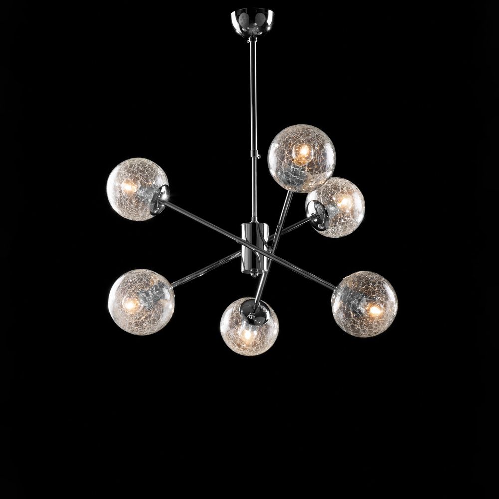 Lampadario moderno cromo 6 luci TRESOR BL215-6-CR