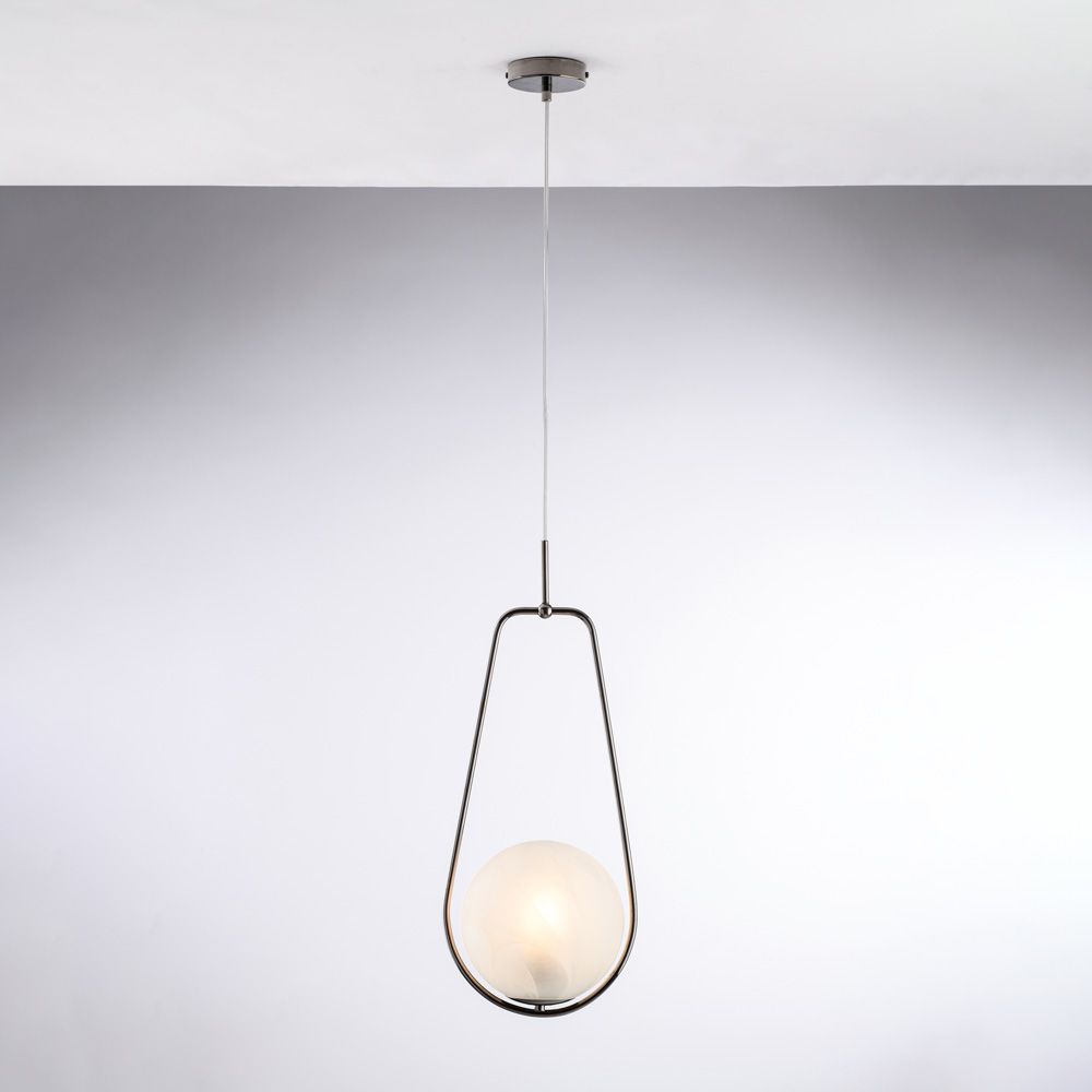 Lampadario contemporaneo cromo nero 1 luce AFRODITE BL286-S1-NR