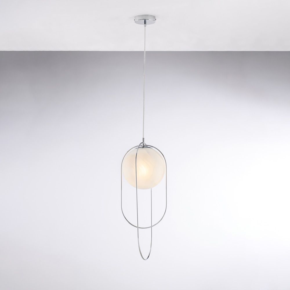 Lampadario contemporaneo cromo 1 luce ERIK BL277-S1-CR