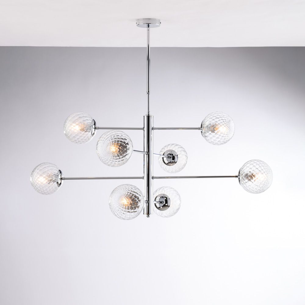 Lampadario contemporaneo cromo 8 luci DEMETRA BL279-8-CR