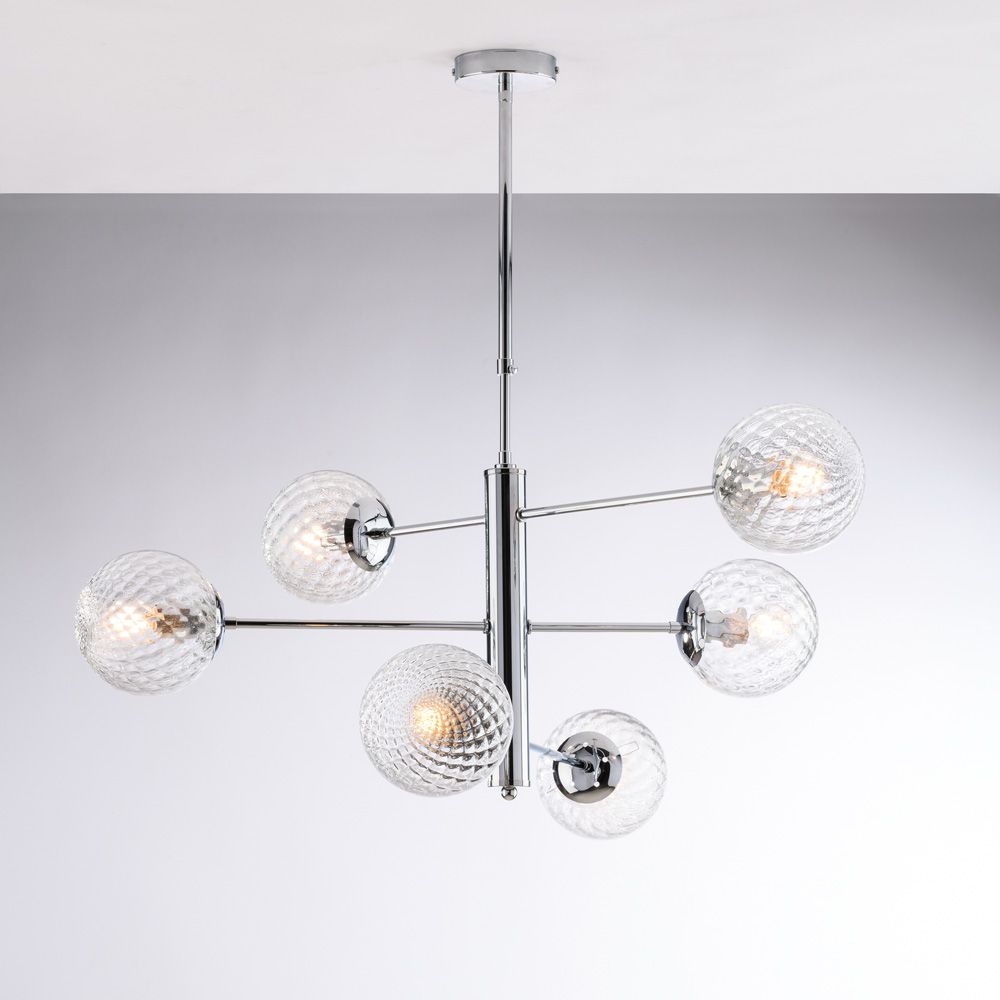 Lampadario contemporaneo cromo 6 luci DEMETRA BL279-6-CR