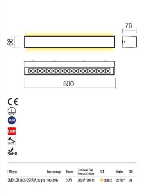 AROOS 90263 REDO GROUP applique per esterno a LED 3000k