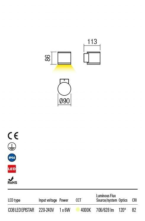 ETA REDO GROUP applique per esterni grigio scuro