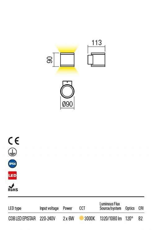 ETA REDO GROUP applique per esterni grigio scuro