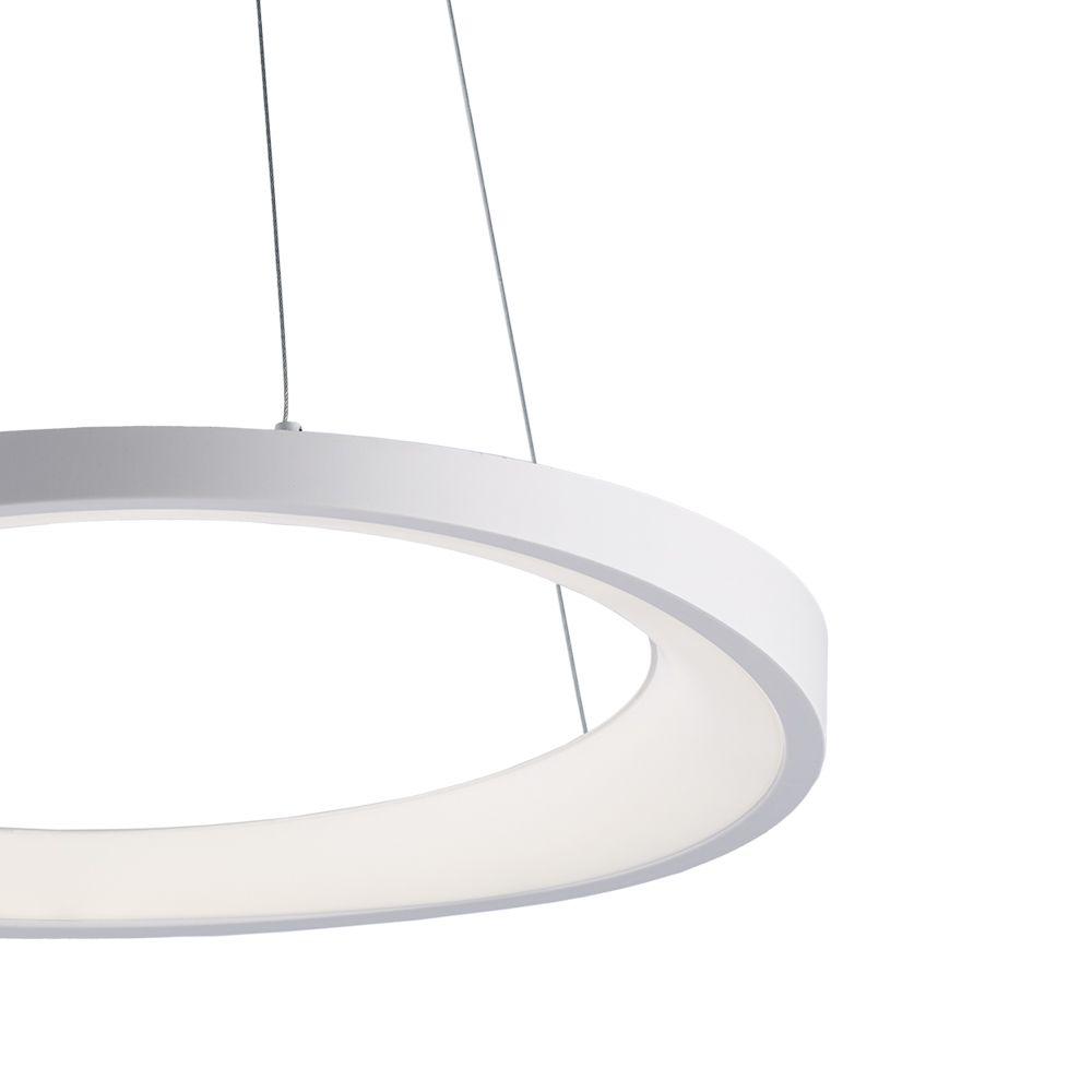 Sospensione ANNA circolare alluminio bianco a LED integrato 32W