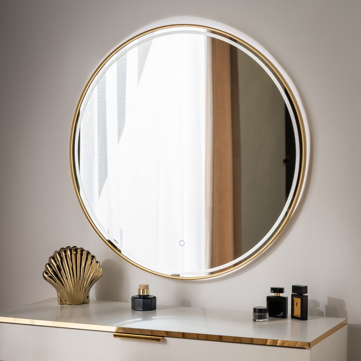 Specchio Con Luce LED 3117 80x80 cm oro