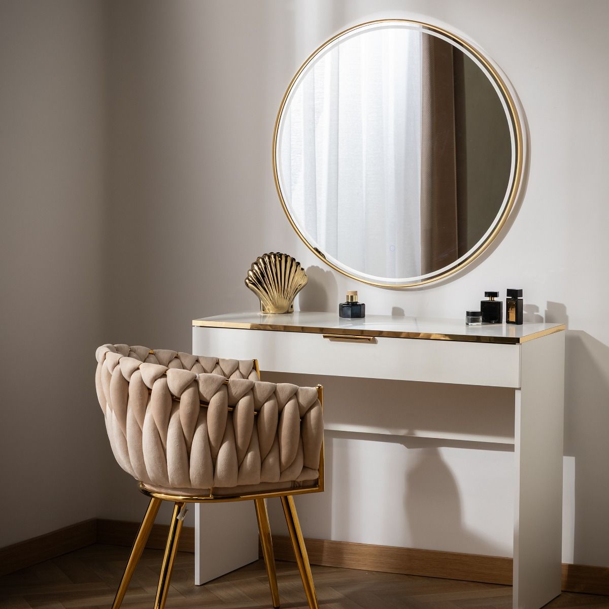 Specchio Con Luce LED 3117 80x80 cm oro