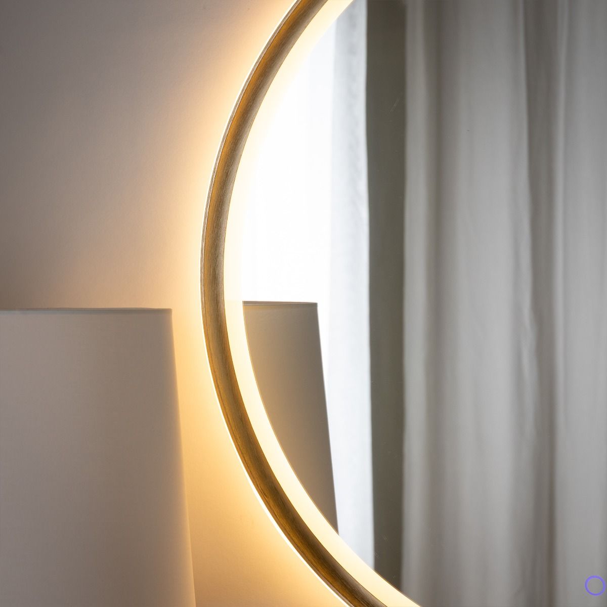 Specchio Con Luce a LED 3177A 80x80 cm oro