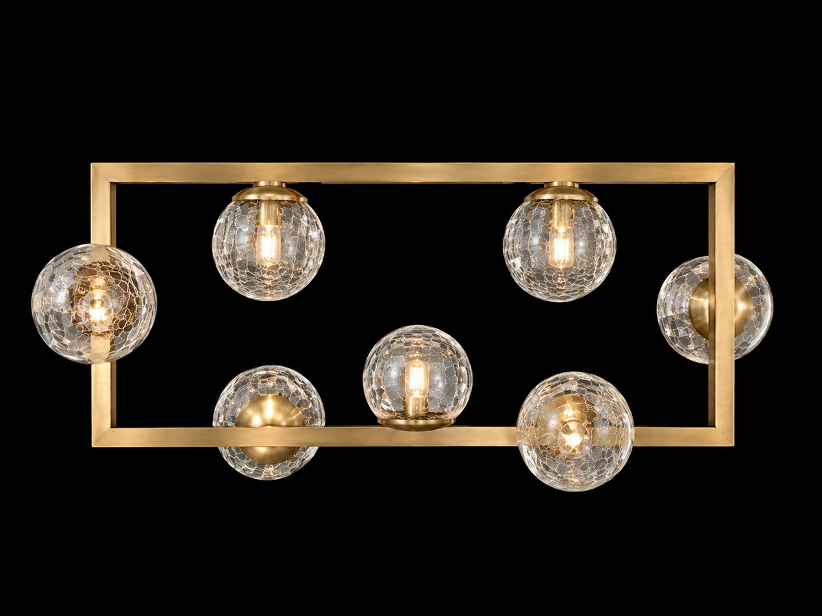 LAMPADARIO SOSPENSIONE CORNICE 7 SFERE