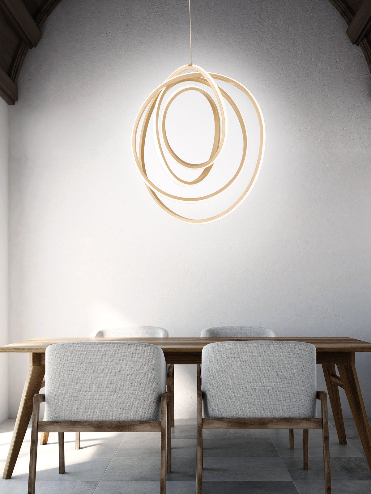 LAMPADARIO SOSPENSIONE A LED GOLDEN ONDALUCE