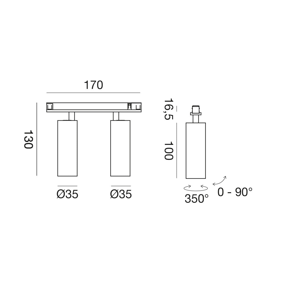 Faretti Da Interno 2 Luci Modulabili GFA 1830/35