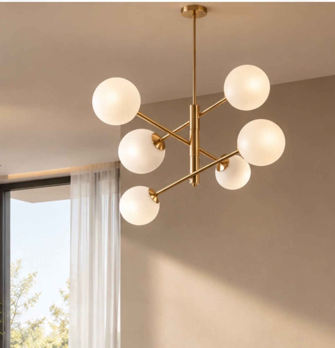 SOSPENSIONE GLOBO 6 LUCI CON SFERE IN VETRO SOFFIATO NIRO ILLUMINAZIONE