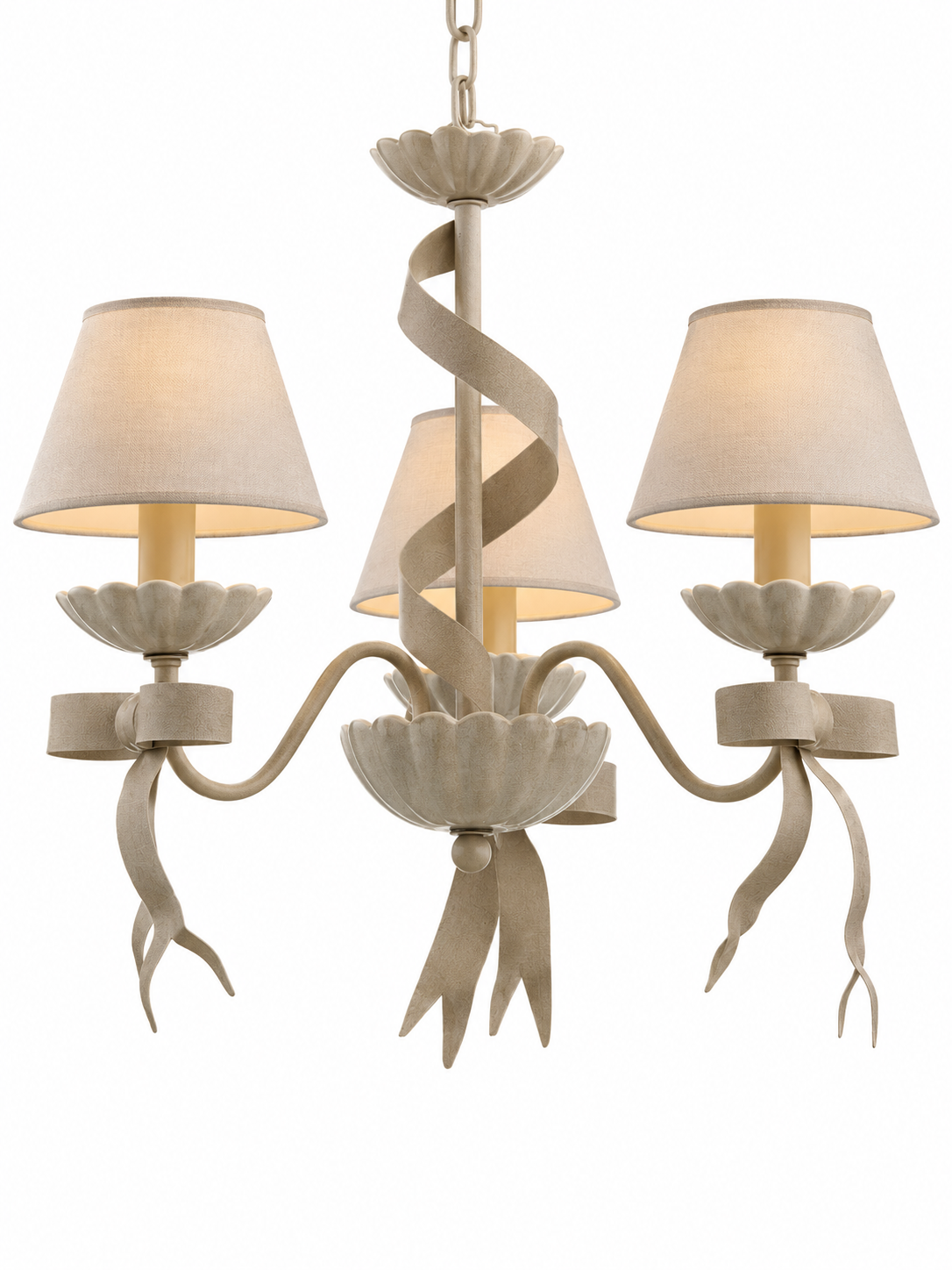 LAMPADARIO 3 LUCI IN METALLO E PORCELLANA STILE SHABBY NIRO ILLUMINAZIONE