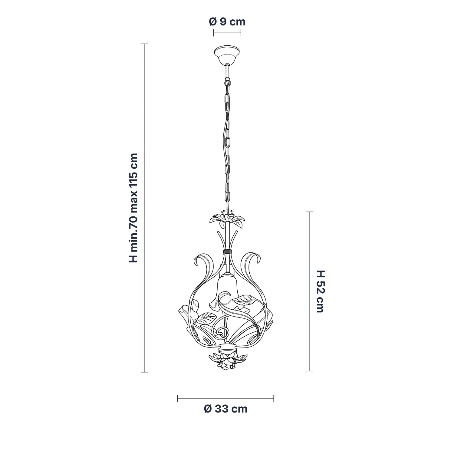 LAMPADARIO FERRO BATTUTO ARTIGIANALE CESTO BL 274 1 L