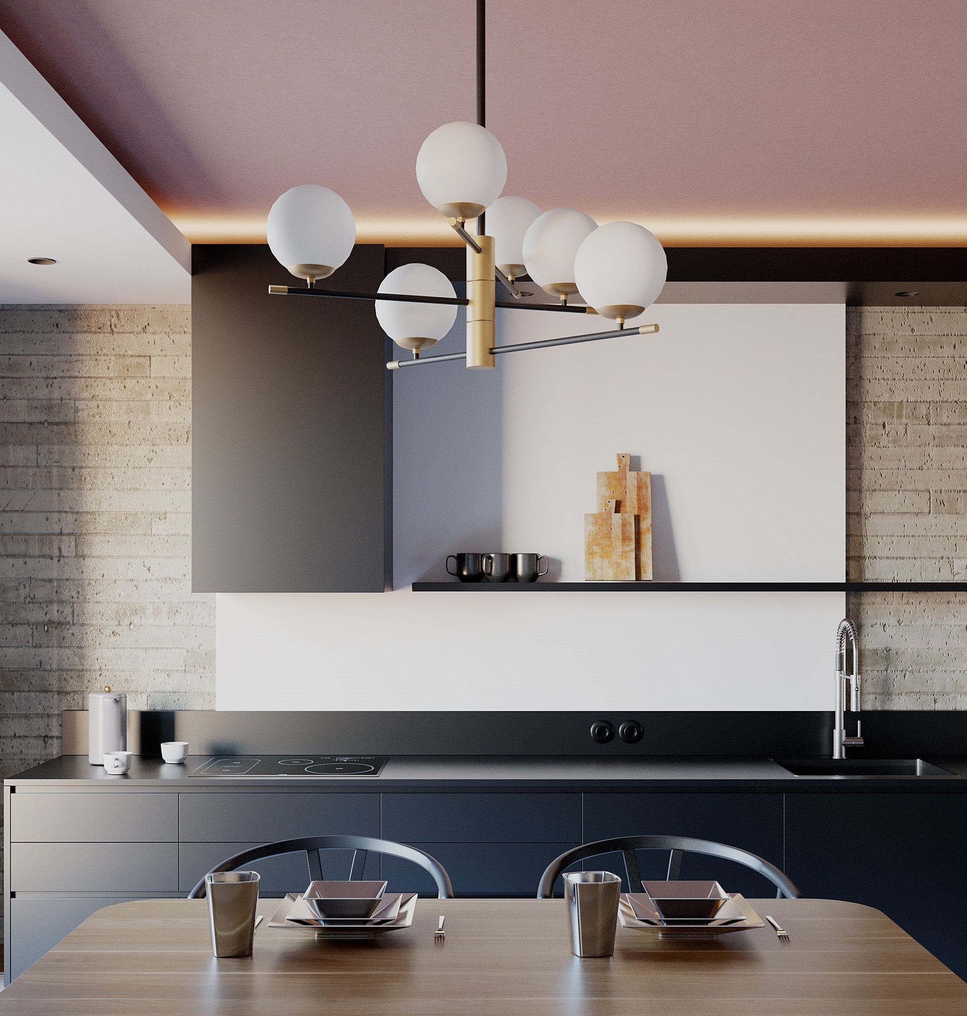 Lampadario moderno Sospensione 6 Luci Essential