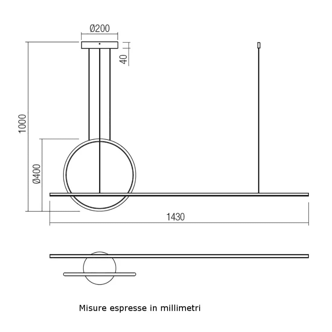 GIOTTO REDO GROUP 01-1848 sospensione a LED 46W