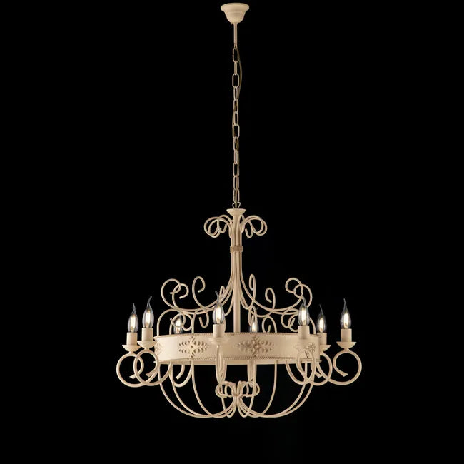 LAMPADARIO IN FERRO BATTUTO ARTIGIANALE BALTIMORA BL-183-8AV