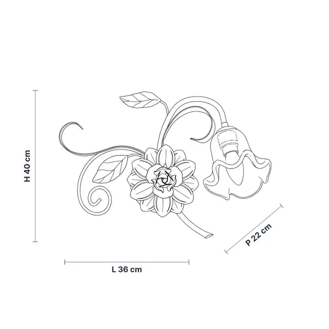 APPLIQUE FERRO BATTUTO ARTIGINALE CESTO BL274-AP1