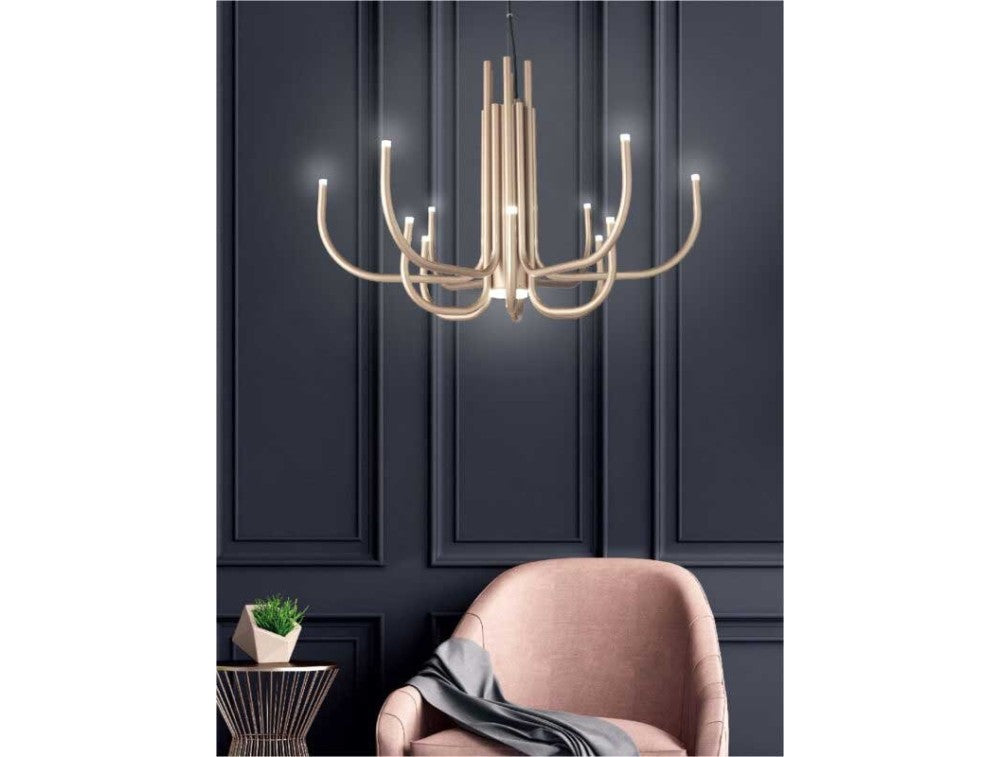 SOSPENSIONE NOUVEAU 12 BRACCETTI LED INTEGRATO ONDALUCE