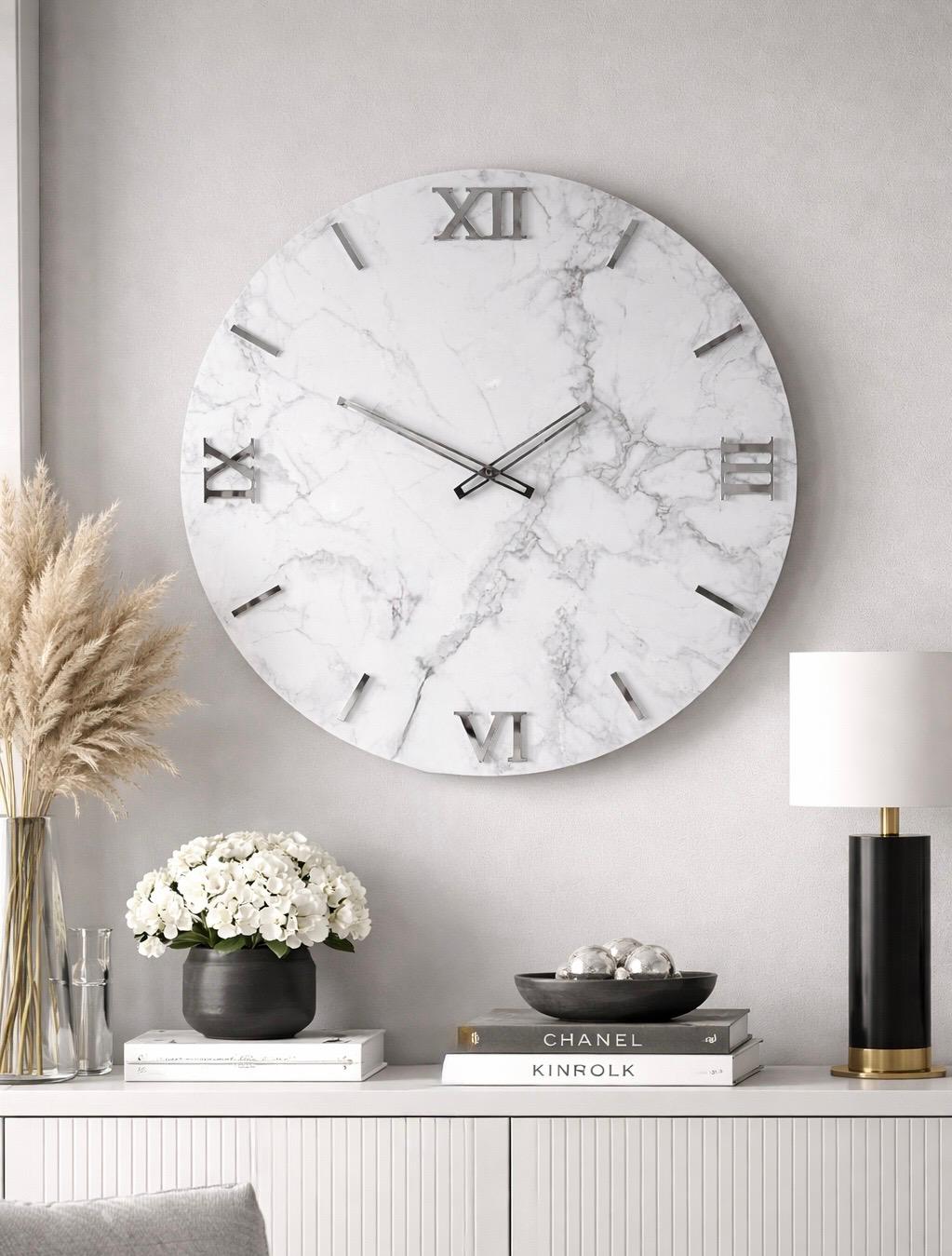 Orologio da parete bianco carrara
