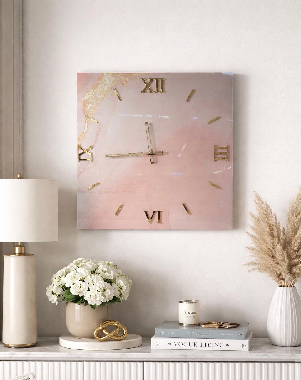 Orologio da parete rosa cipria