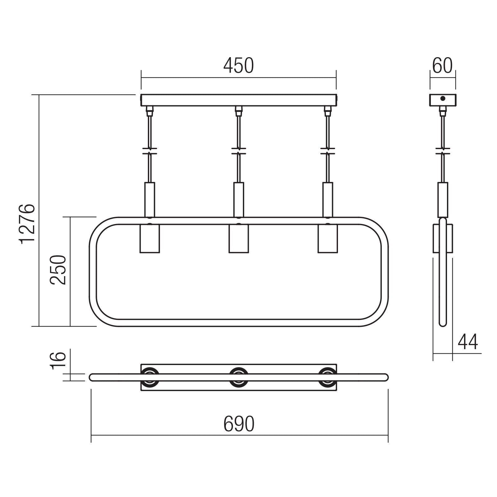 Sospensione a 3 Luci Aeris