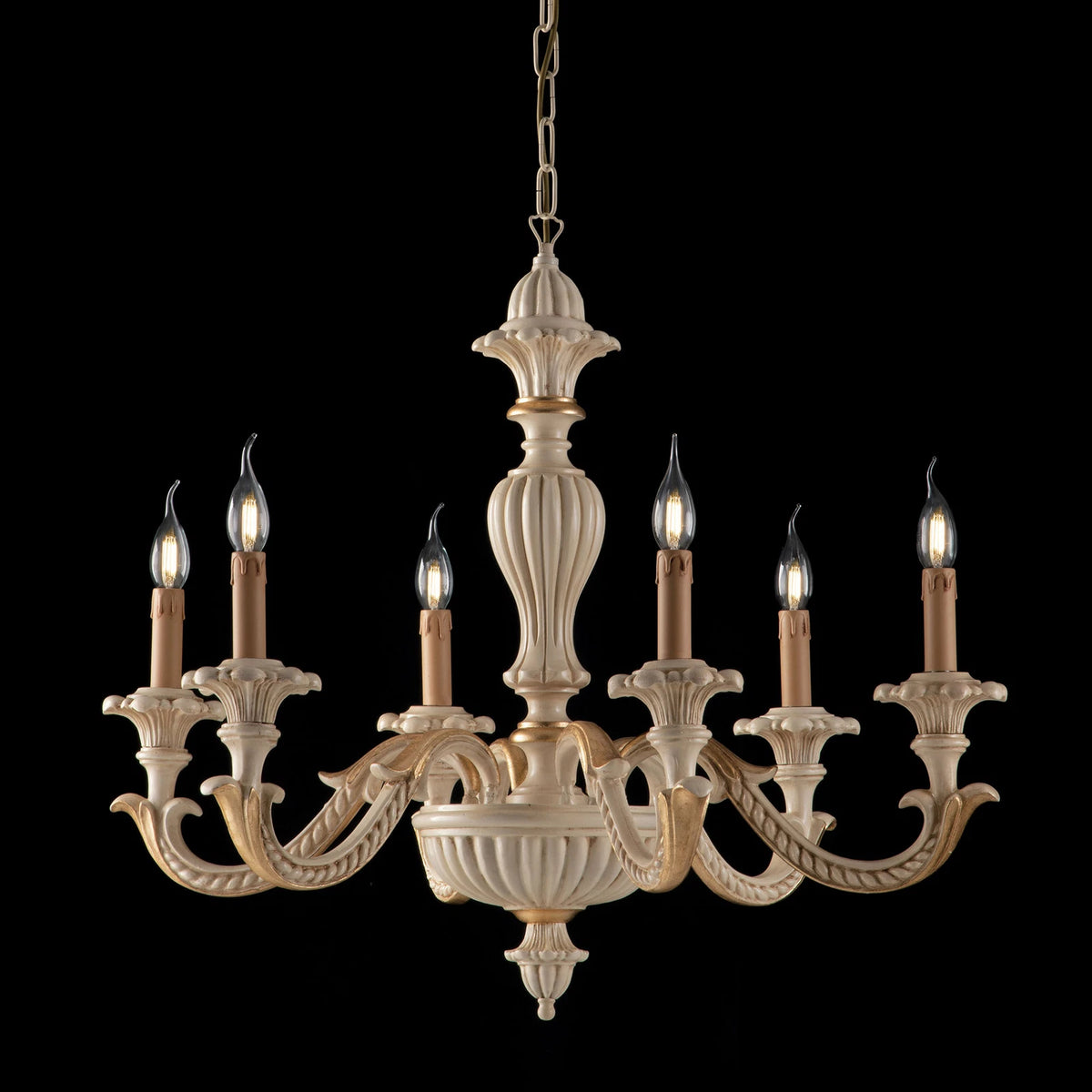 LAMPADARIO LEONARDO 6 LUCI SHABBY