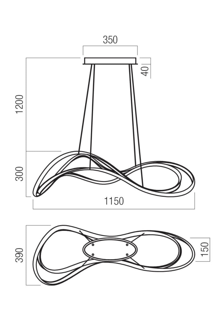 Lampadario moderno LED Sospensione Tempest